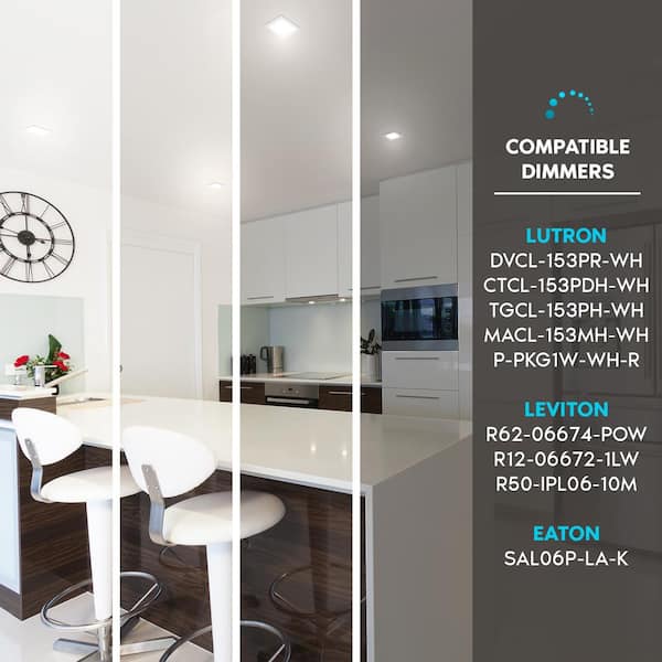 4 in. Ultra Thin Canless 12-Watt 5 Color Options New Construction Integrated LED Recessed Light Kit J-Box (4-Pack)