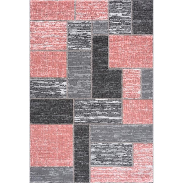 L'Baiet Verena Pink Geometric 5 ft. x 7 ft. Area Rug
