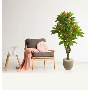 Indoor/Outdoor 5 ft. Artificial Plumeria Tree in Decorative Planter