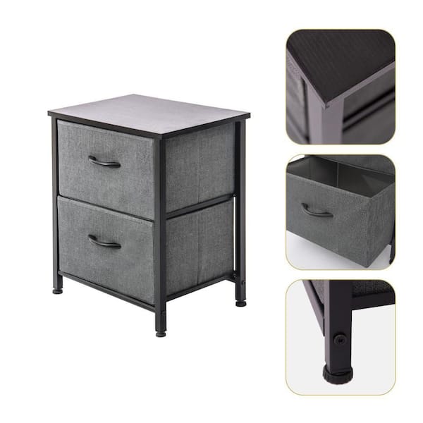 Plastic Drawers Night Stand End Table Dresser Storage Cabinet with