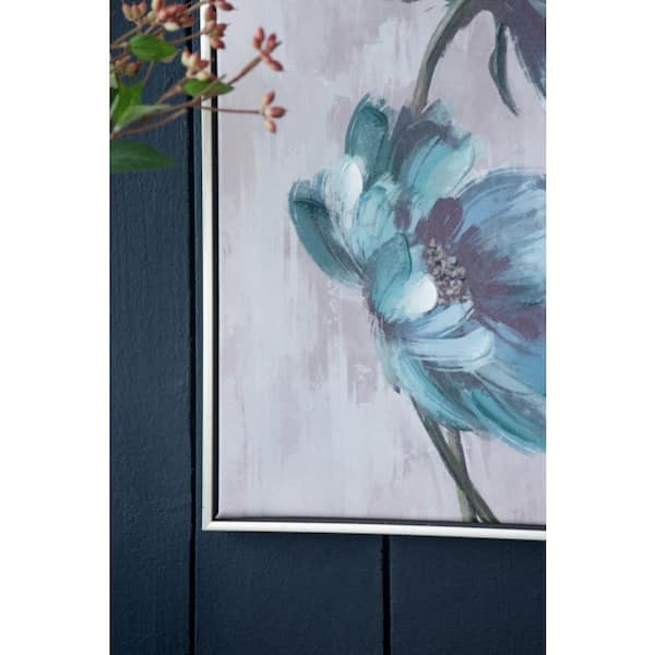 Embellished and Handpainted Floral Framed Canvas Nature Wall Art Print 31.5  in. x 23.6 in.