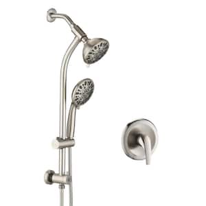 Ceria Single Handle 7-Spray Shower Faucet 1.8 GPM, Fixed and Handheld Shower Head In Brushed Nickel (Valve Included)