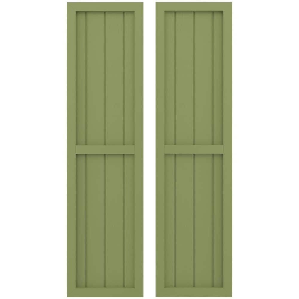 14-in W x 48-in H Americraft 4 Board Exterior Real Wood Two Equal Panel Framed Board and Batten Shutters Moss Green price history on PriceWatchPro