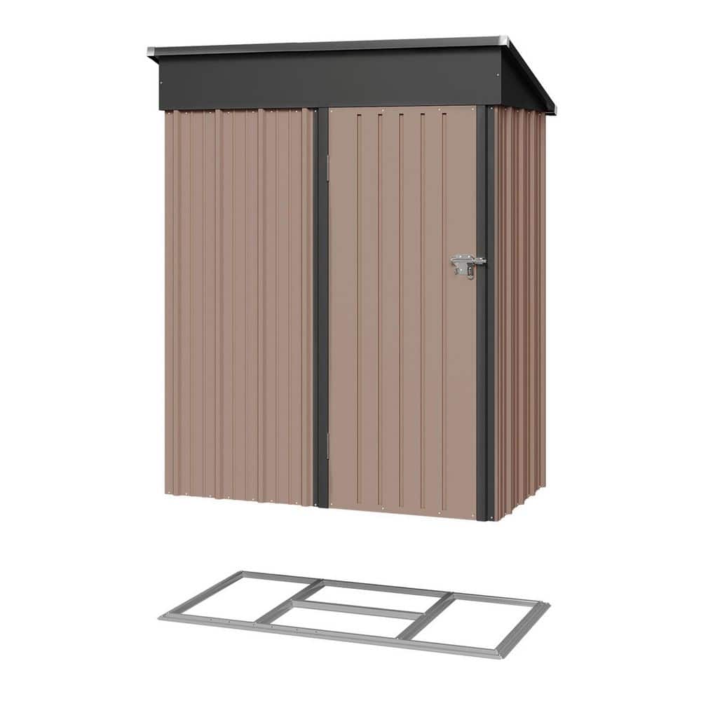 Sizzim 5 ft. W x 3 ft. D Storage Metal Shed with Subfloor Channels