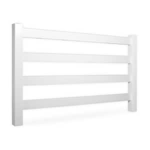 60 in. H x 320 ft. L 4-Rail White Vinyl Complete Ranch Rail Fence Project Pack