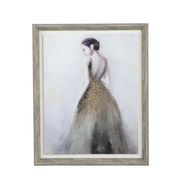 Framed 17 in. x 21 in. Feminine Figure Wall Printed artwork, Wall Decor for Living Room Dining Room Office Bedroom