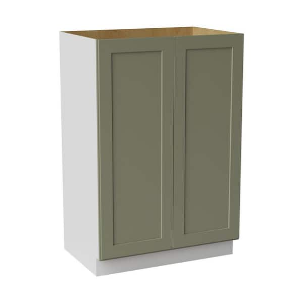 36 in. W x 24 in. D x 54 in. H Ready to Assemble Solid Wood Shaker Pantry Kitchen Cabinet in Sage Green
