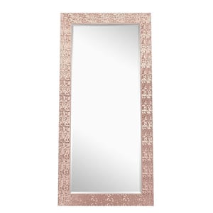 32 in. W x 66 in. H Rose Gold Mosaic Style Full Length Mirror for Home, Leaning Vanity Mirror, Modern Rectangle Mirror