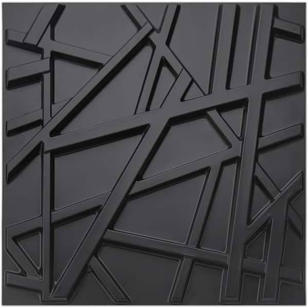 Afoxsos Black 3D Abstract Wall Panels for Wall Interior Wall Decoration (12 Pieces)