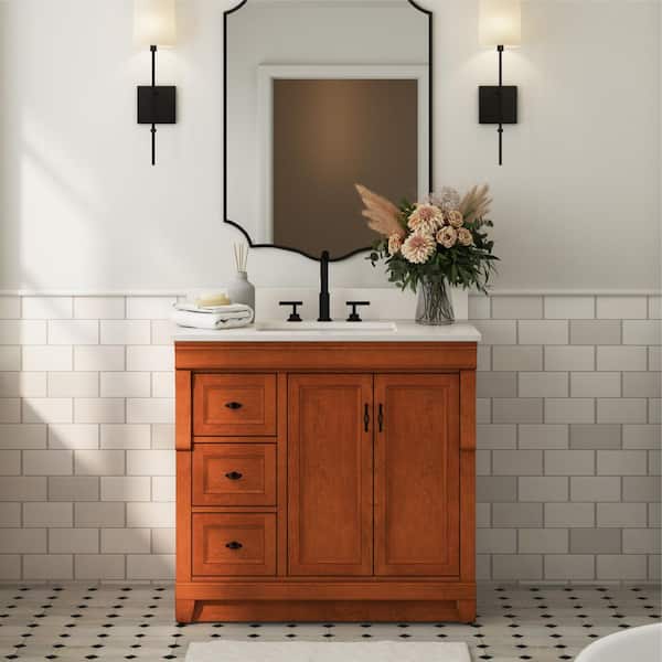 Naples 36 in. W x 21.63 in. D x 34 in. H Bath Vanity Cabinet without Top in Warm Cinnamon