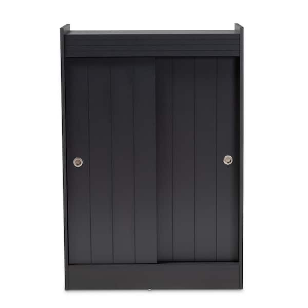 Baxton Studio 45.1 in. H x 30.6 in. W Gray Wood Shoe Storage Cabinet