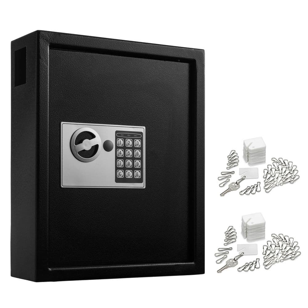 AdirOffice 40-Key Steel Digital Lock Key Cabinet, Black with 100 Key Tags  680-40-BLK-689-PKG - The Home Depot