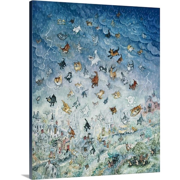 GreatBigCanvas "Raining Cats and Dogs" by Bill Bell Canvas Wall Art