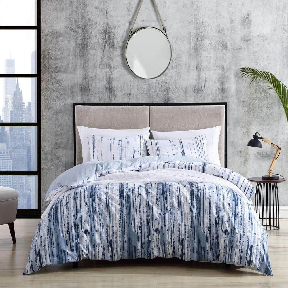 Sokal Blue Reversible Cotton Full Comforter Set