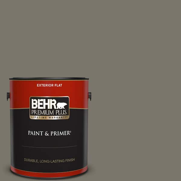 BEHR PREMIUM PLUS 1 gal. #PPU24-06 Slippery Shale Flat Exterior Paint & Primer