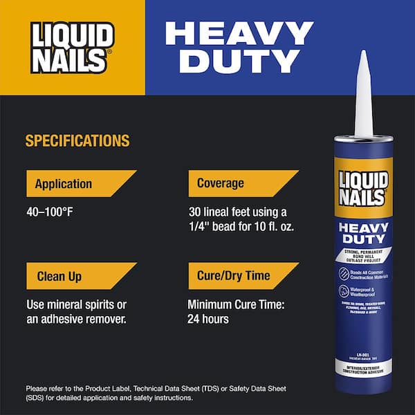 Liquid Nails - 10 oz. Heavy Duty Construction Adhesive