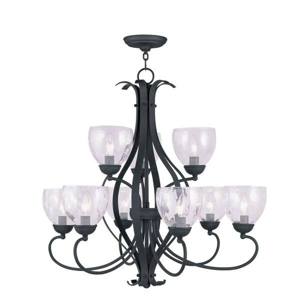 Livex Lighting Providence 9-Light Black Incandescent Ceiling Chandelier