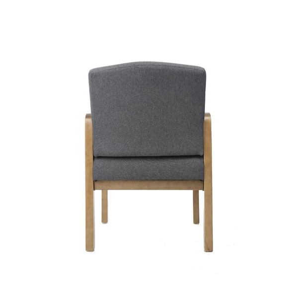 Gary Linen Fabric Upholstered Ergonomic Office Guest Chair in Slate Gray and Driftwood Gray with Non-Adjustable Arms