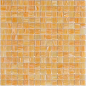Celestial Glossy Buff Beige 12 in. x 12 in. Glass Mosaic Wall and Floor Tile (20 sq. ft./case) (20-pack)