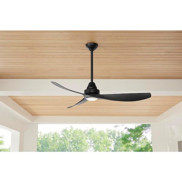 Levanto 52 in. LED Indoor/Outdoor Matte Black Ceiling Fan with Light