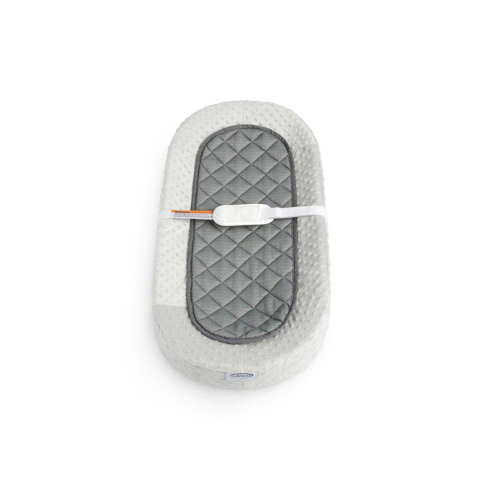 Graco Gray and White Oval Contoured Changing Pad with Cover