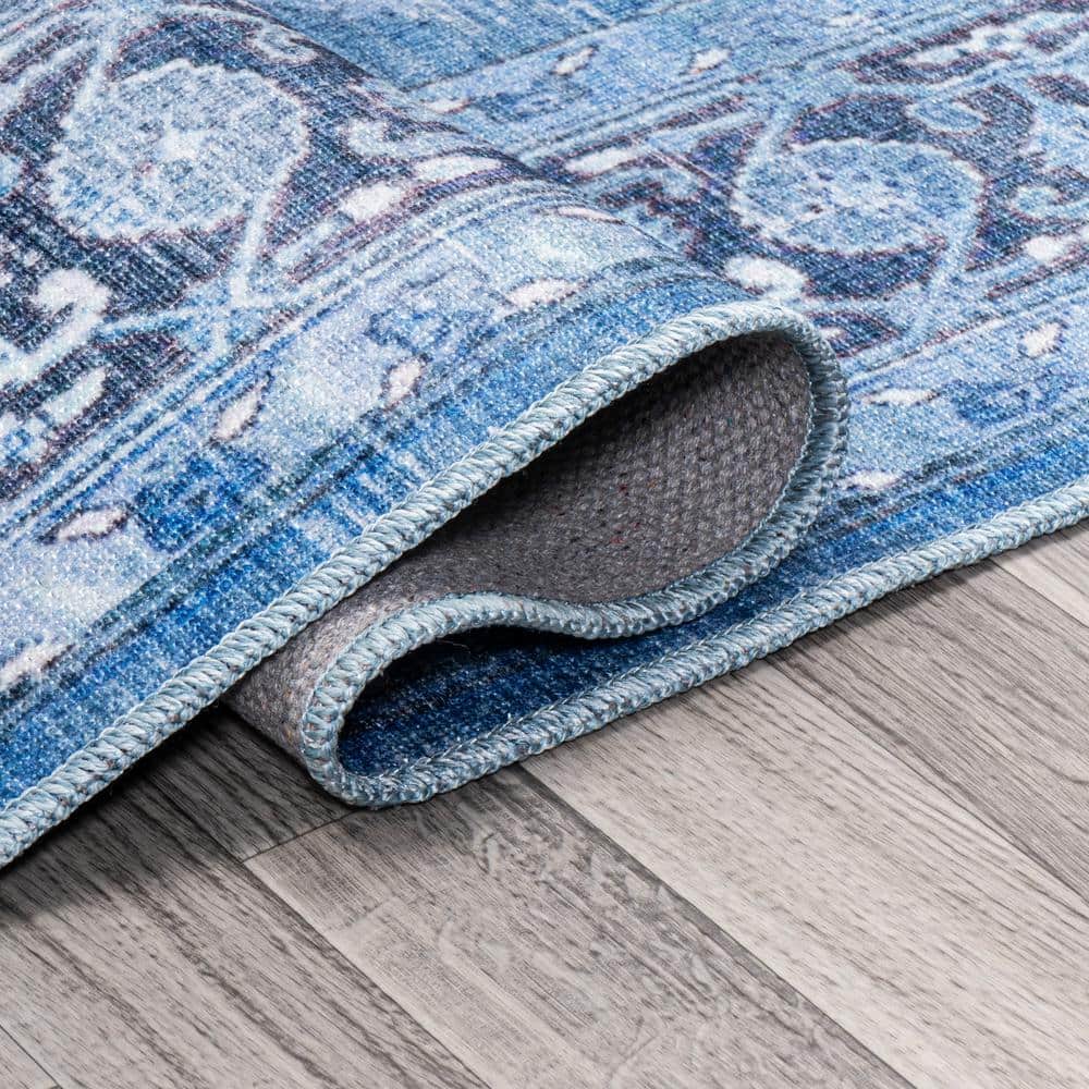 Maris Bohemian Navy Blue Medallion 2x8 Synthetic Runner Rug