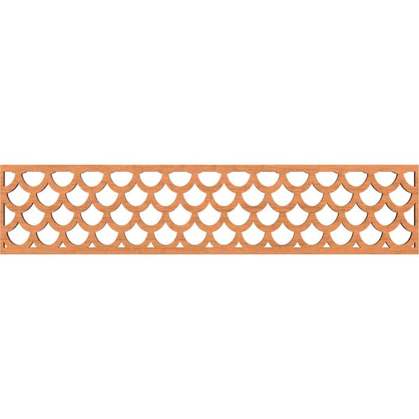 Ekena Millwork Hudson Fretwork 0.375 in. D x 46.75 in. W x 10 in. L Cherry Wood Panel Moulding