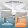 Kviflon 42 in. Tropical White Ceiling Fan with LED Light