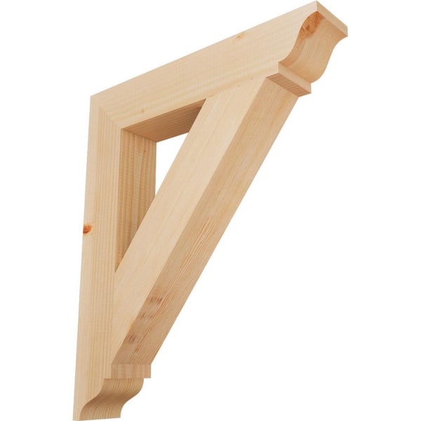 Ekena Millwork 3.5 in. x 26 in. x 22 in. Douglas Fir Traditional Smooth Bracket