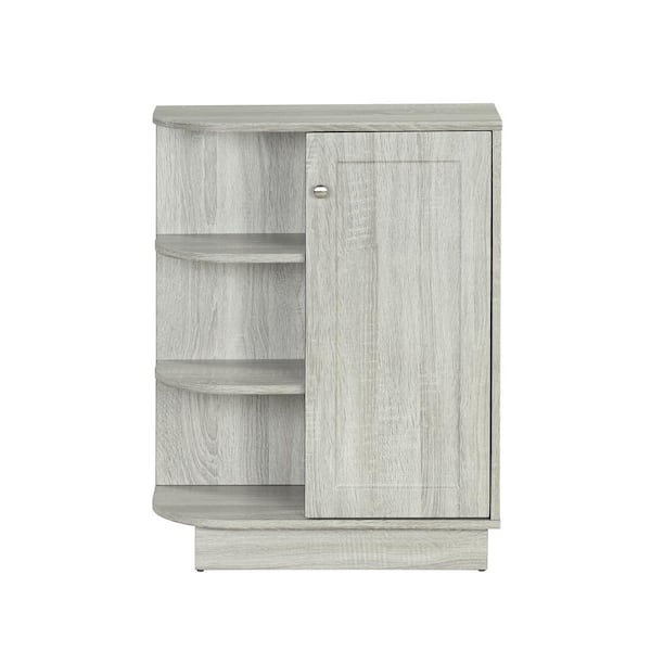 Unbranded Practical and Stylish 23.6 in. W x 9.7 in. D x 31.3 in. H Freestanding Gray Linen Cabinet with Open Shelf