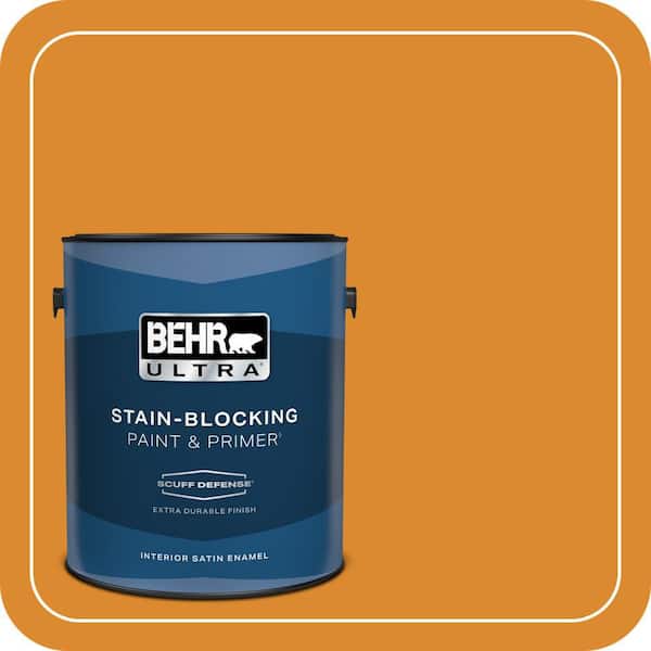 BEHR ULTRA 1 gal. #280B-7 Status Bronze Extra Durable Satin Enamel Interior Paint & Primer