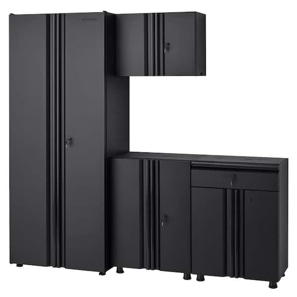 Husky 4-Piece Regular Duty Welded Steel Garage Storage System in Black