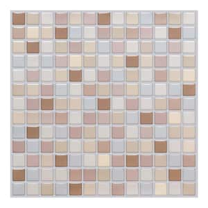 Peel and Stick Mosaic Backsplash Tile 10 in. x 10 in. Vinyl Wall Tile in Pink Color 10-Pack