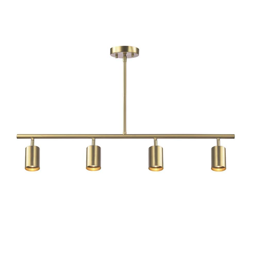 Matte Brass Adjustable Height 4-Light LED Ceiling Track Fixture