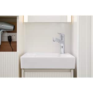 Spacity 24 in. W x 4.75 in. D Fireclay Vanity Top in White with White Specialty Single Sink