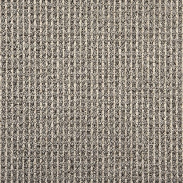 Natural Harmony Shenadoah Stripe - Flint/Stone - Gray 12 ft. 24 oz. Wool Loop Installed Carpet