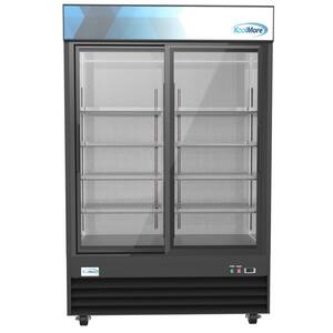53 in. 45 cu. ft. Commercial Refrigerator Merchandiser 2 Glass Door in Black Stainless Steel