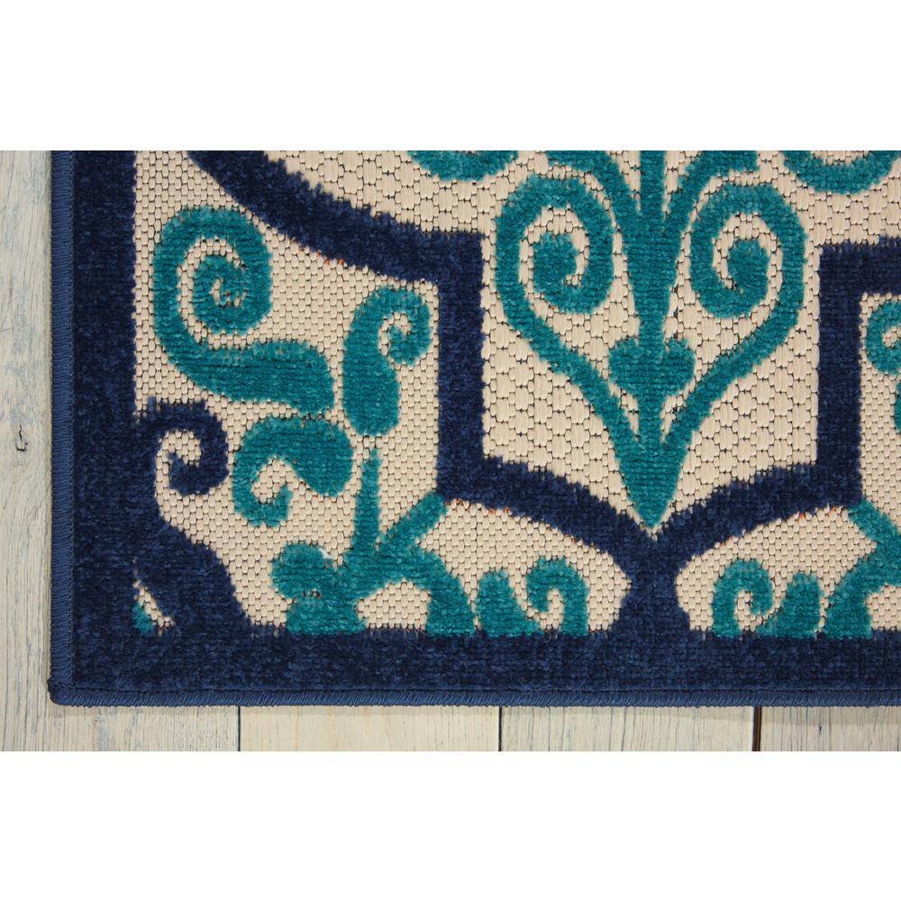 Navy Synthetic Flat Woven 5' x 7' Stain-Resistant Rug