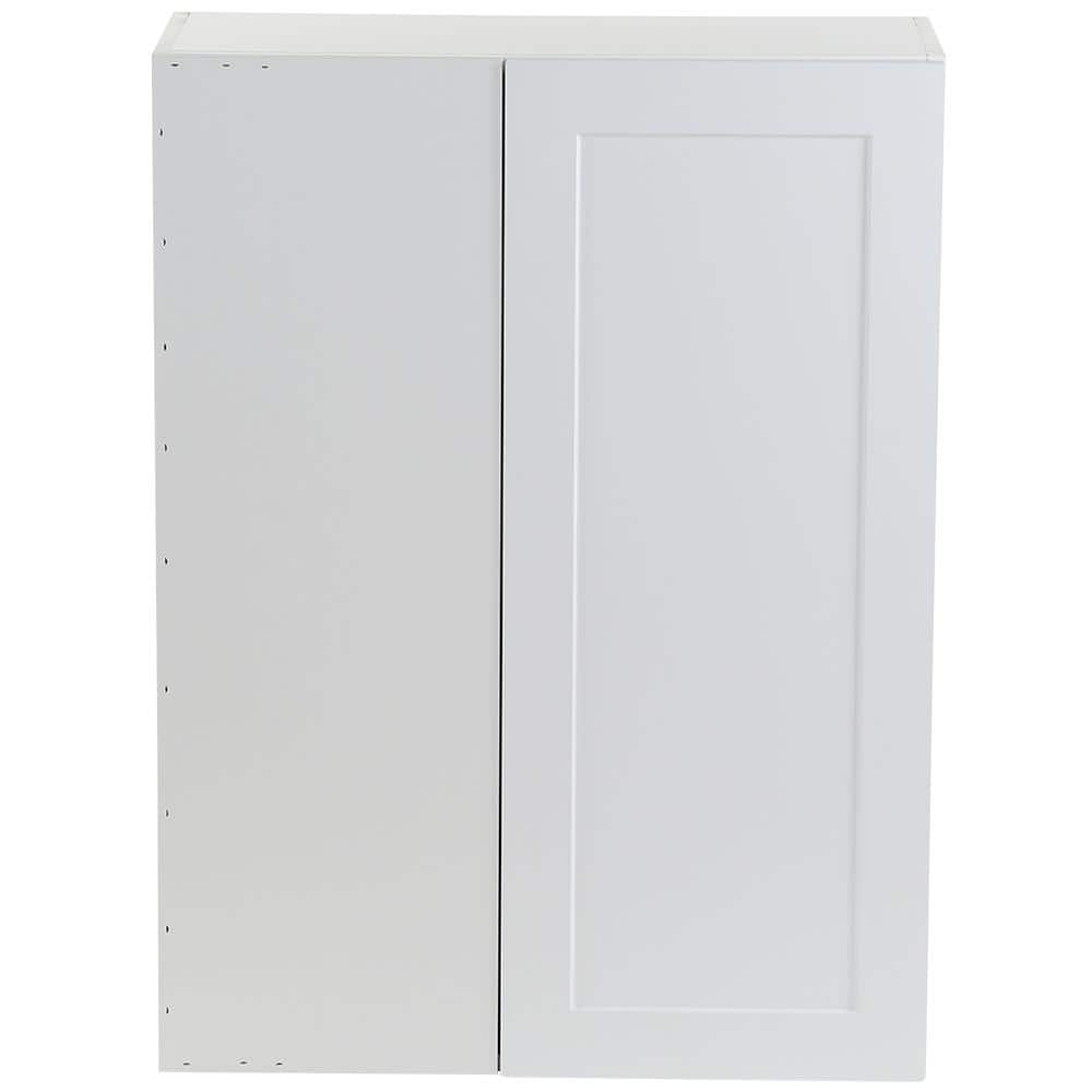 Cambridge White Shaker Assembled Blind Wall Corner Cabinet with 1 Soft Close Door (27 in. W x 12.5 in. D x 36 in. H) -  Hampton Bay, CM2736L-WH