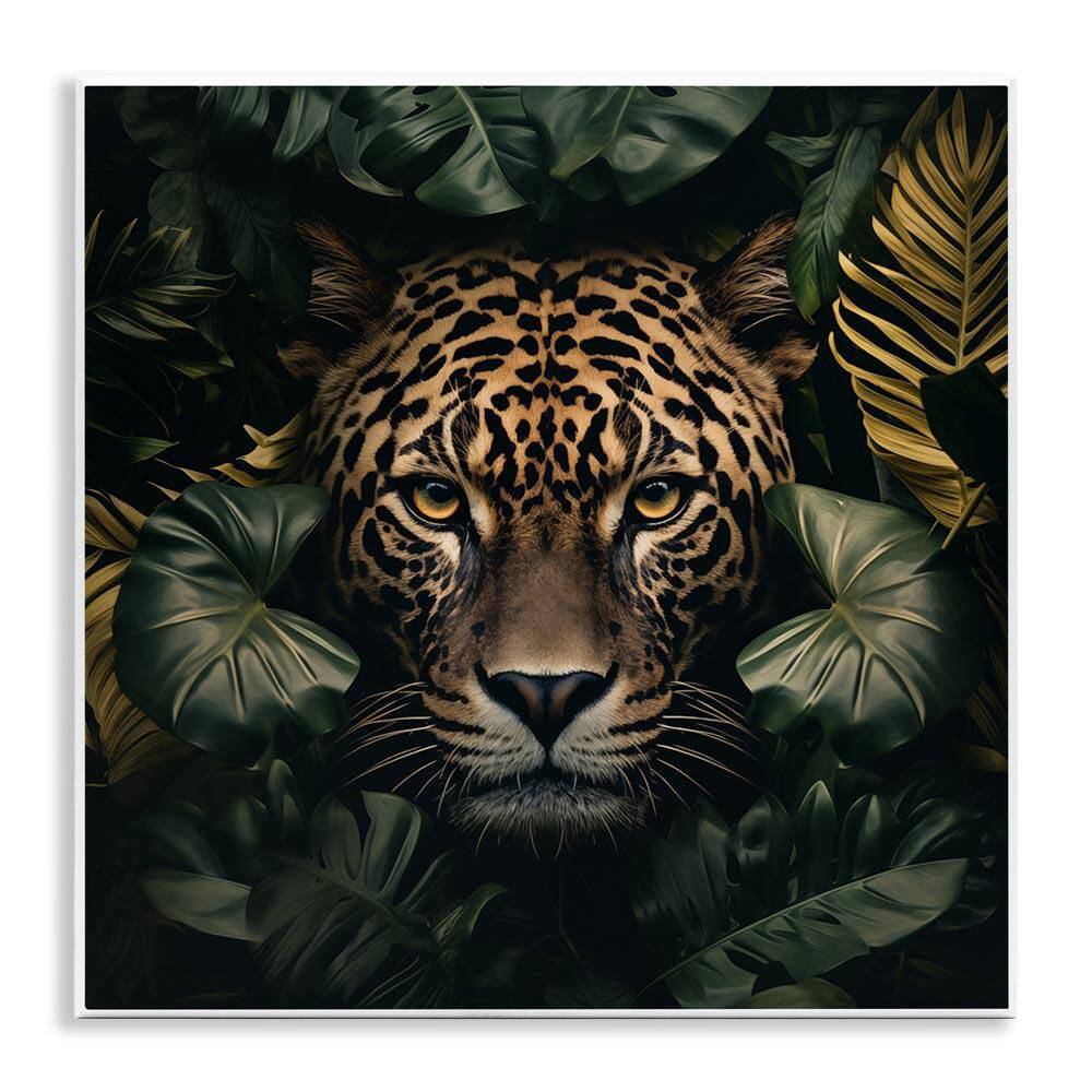 Leopard in Exotic Palms by Heidi Kuntz Unframed Animal Graphic Art Print 12 in. x 2 in. price history on PriceWatchPro