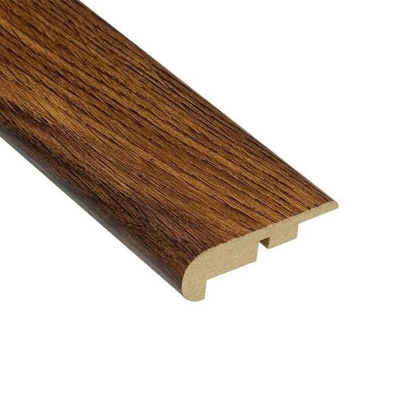 Hampton Bay Oak Burnt Caramel 11.13 mm Thick x 2-1/4 in. Wide x 94 in. Length Laminate Stair Nose Molding-DISCONTINUED