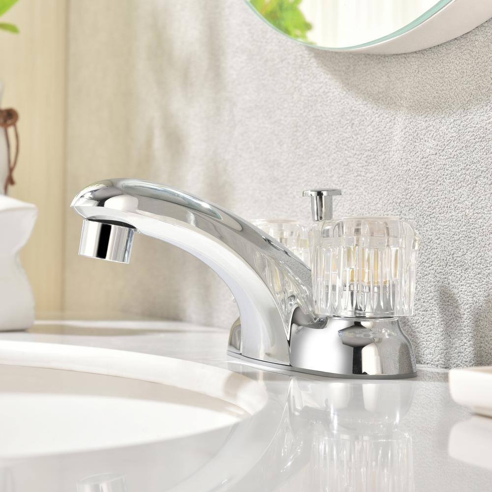 Polished Chrome Classic Double-Handle Bathroom Faucet