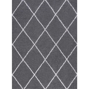 Jersey Shag Diamond Gray 3 ft. x 5 ft. Indoor Area Rug