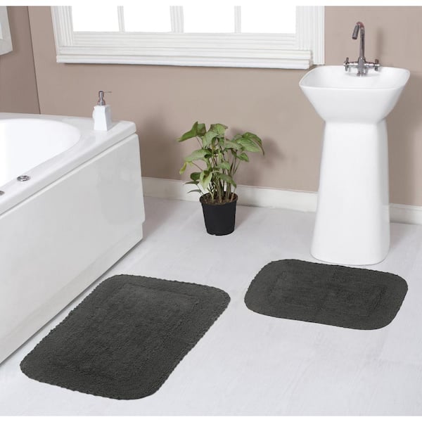 Mainstays 2 Piece Silver Memory Foam Bath Rug Set, Available in