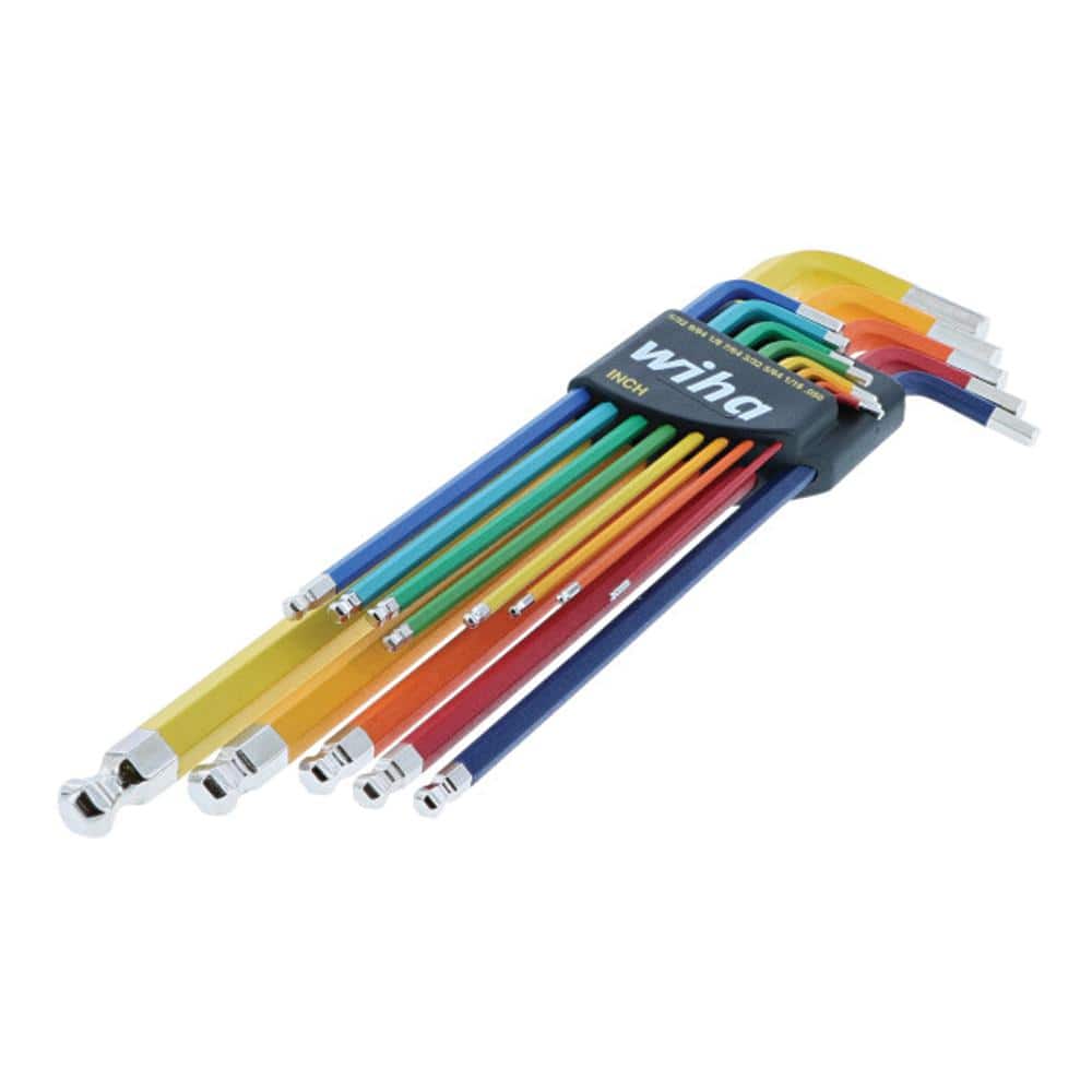 Wiha Color-Coded Ball End Hex L Key Set Inch (13-Pieces) 66981
