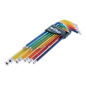 Color-Coded Ball End Hex L Key Set Inch (13-Pieces)