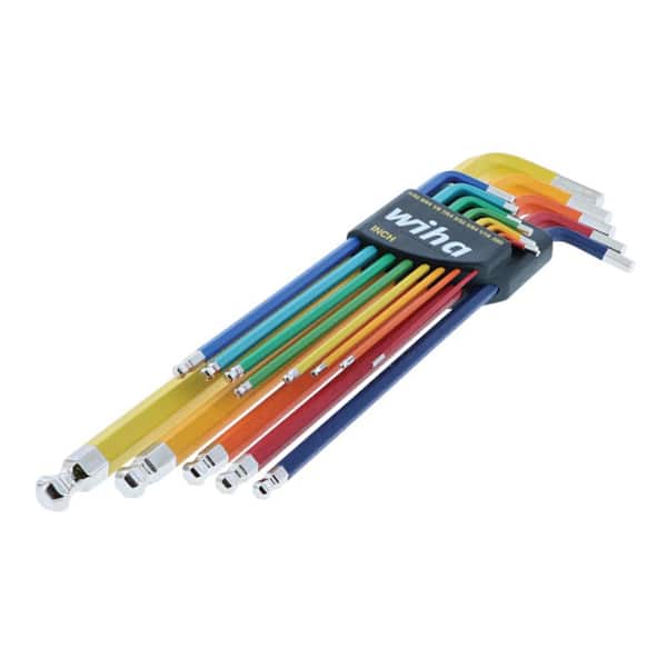 Wiha Color-Coded Ball End Hex L Key Set Inch (13-Pieces)