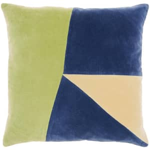 Lifestyles Lime Green Color Block 18 in. x 18 in. Throw Pillow