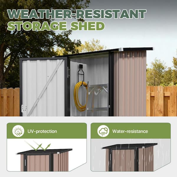 Sizzim Outdoor 2.5 ft. W x 1.8 ft. D Metal Storage Shed with