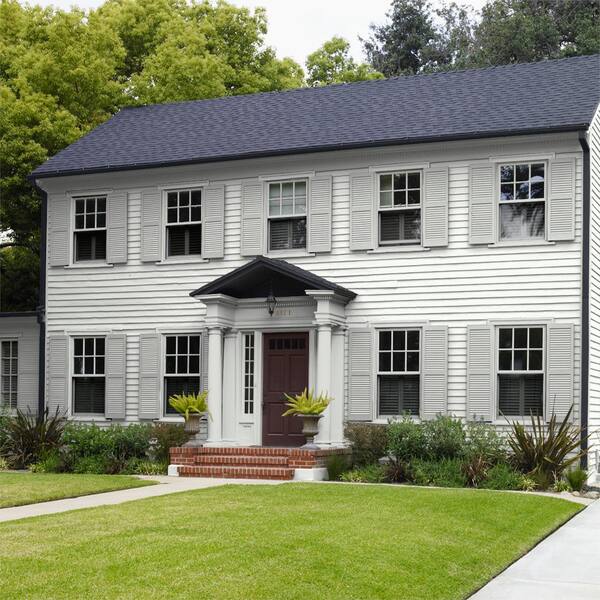 Behr Marquee 5 Gal Ultra Pure White Semi Gloss Enamel Exterior Paint Primer 545005 The Home Depot